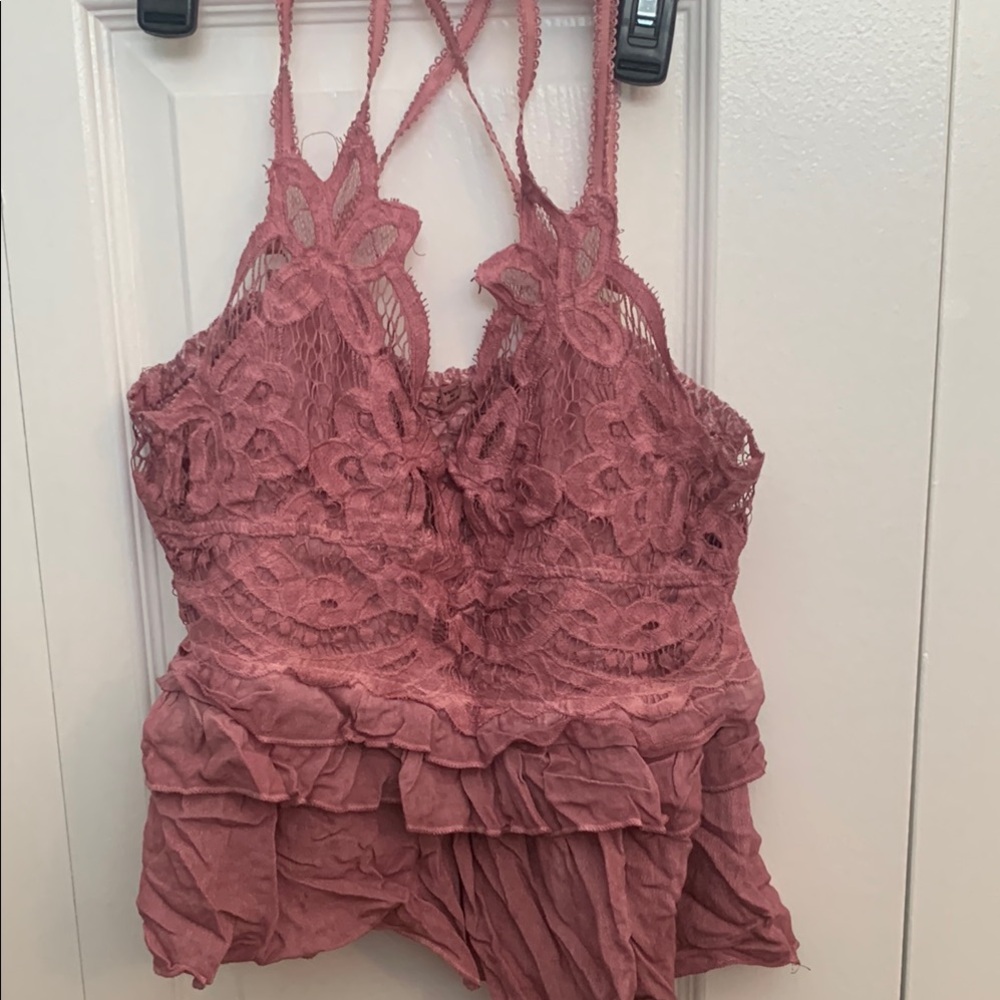 Lace Floral Pink Cami Top